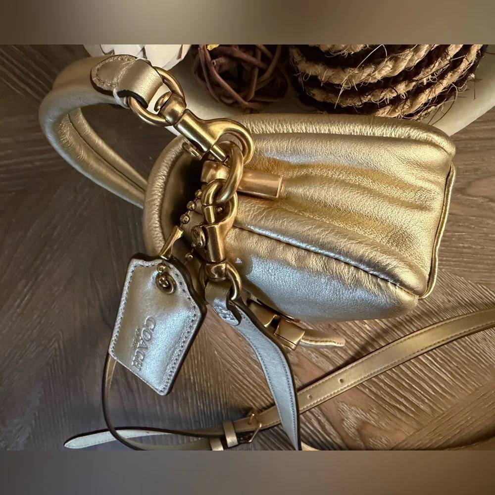 Coach Pillow Tabby Metallic Soft Gold Shoulder Bag